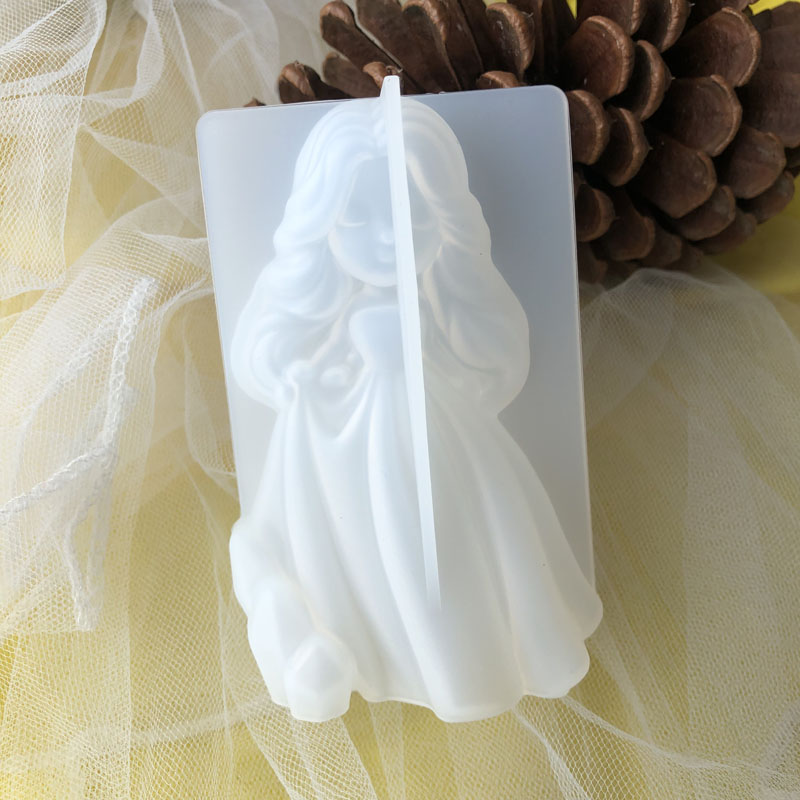 Candle Making Class - 3D かわいいプリンセスシリコーンキャンドルモールド天使の女の子石鹸樹脂石膏作る型 DIY 人間チョコレートベーキングツール家の装飾のギフト