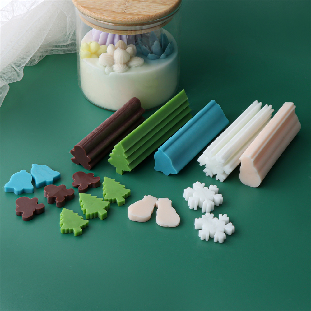 Xmas Candle Making - シリコンクリスマスチューブ,石鹸柱,クリスマスツリーの形,ミニスノーマンベル,スノーフレークパイプ型,製造用品の埋め込み