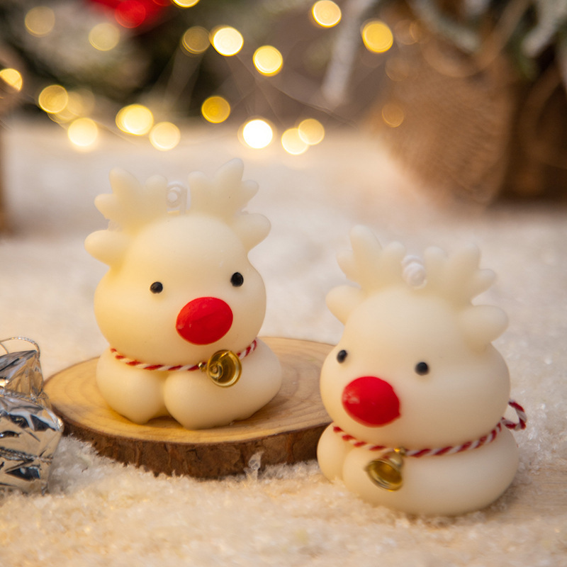 Xmas Candle Making - 3D クリスマス鹿キャンドル作成型 DIY エルク石膏オーナメントクラフト樹脂シリコン型フェスティバルクリスマス装飾用