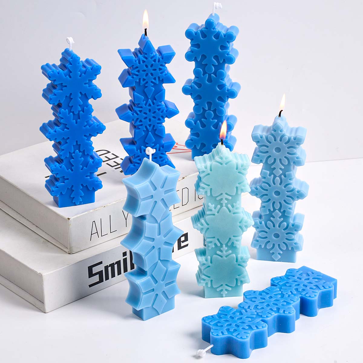 Xmas Candle Making - クリスマススノーフレークキャンドルモールド DIY アロマキャンドル石鹸シリコーン型石膏樹脂クラフトギフト作りホームクリスマスパーティーの装飾