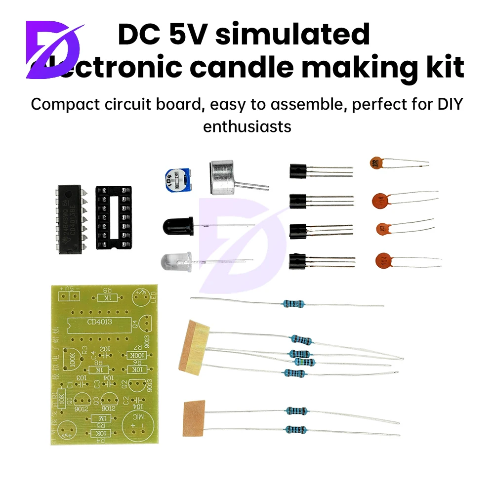 Candle Making Dc - DC5V アナログ電子キャンドル作成キット、点灯と吹き出し制御シミュレーションキャンドル、電子溶接トレーニング、DIY パーツ