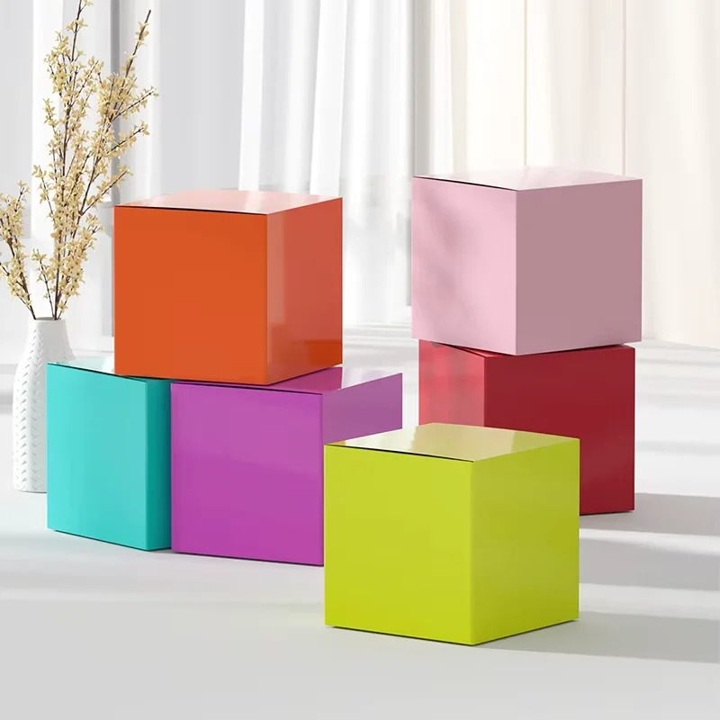 Kraft Box Candle - 折りたたみ式紙箱 カラフルな段ボール クラフトギフトボックス DIYカスタム キャンドル、キャンディ、ジュエリー、コスメ、ウェディングパーティーの記念品包装用
