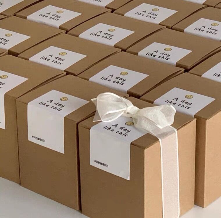 Kraft Box Candle - クラフト紙ボックスキャンドル口紅香水化粧品ケーキキャンディギフト包装結婚式誕生日パーティーの好意 DIY ビスケットベーキング DIY