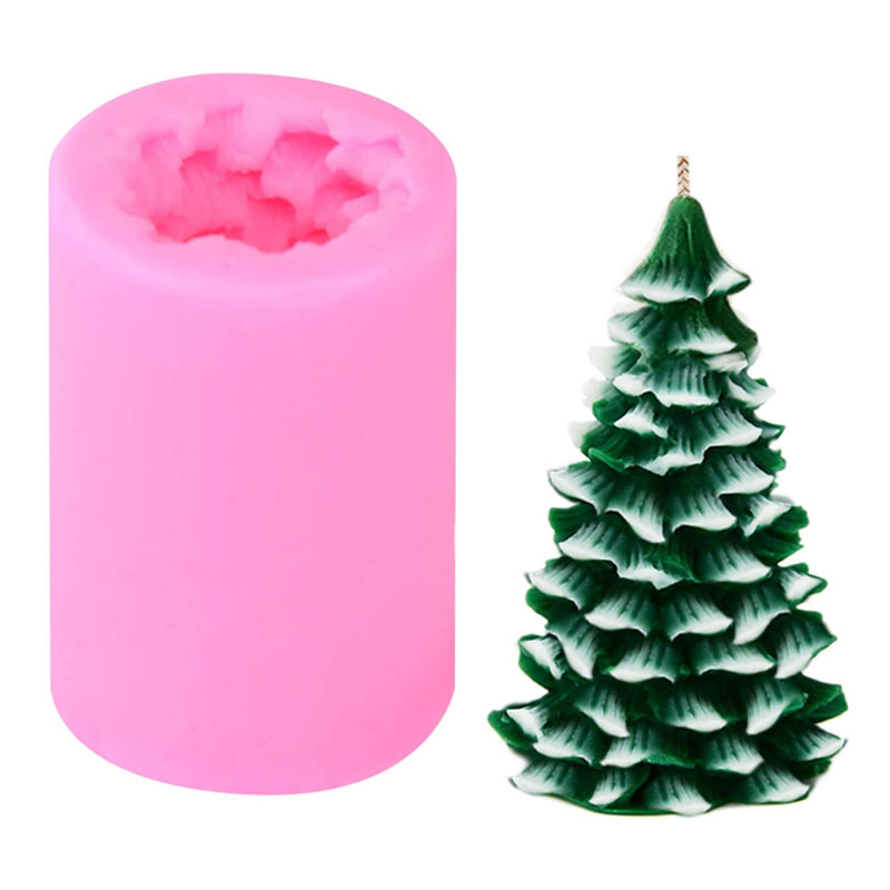 Xmas Candle Making - 3D クリスマスツリーキャンドルモールドシリコーンキャンドル作成用クリスマスパインツリーシリコーン石鹸モールド DIY