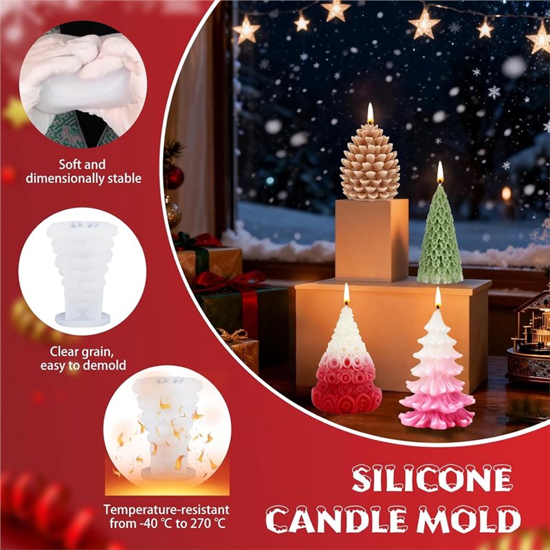 ABZV-クリスマスシリコンモールド クリスマスツリー 松ぼ - Xmas Candle Making のレビューと価格