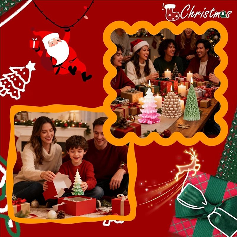 【手当】キャンドル作り用クリスマスツリー、型4個入りクリスマ - Xmas Candle Making のレビューと価格