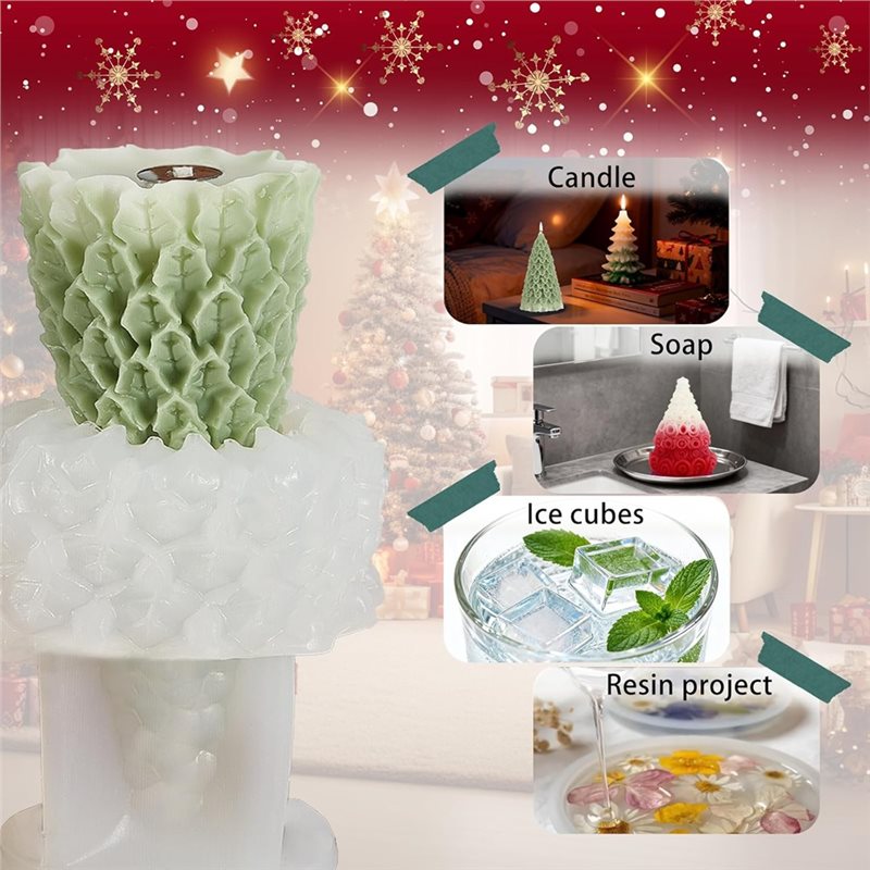 【手当】キャンドル作り用クリスマスツリー、型4個入りクリスマ - Xmas Candle Making のレビューと価格