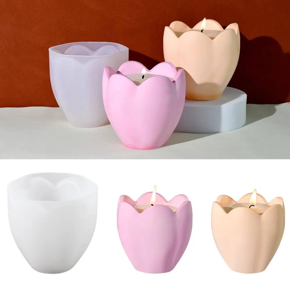 チューリップキャンドルホルダーシリコーン金型花樹脂石鹸箱作成 - Kraft Box Candle のレビューと価格