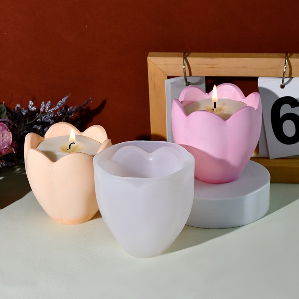 チューリップキャンドルホルダーシリコーン金型花樹脂石鹸箱作成 - Kraft Box Candle のレビューと価格