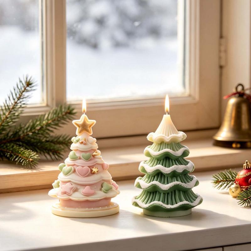 DIY クリスマスツリーシリコンモールド クリスマスデコレー - Xmas Candle Making のレビューと価格
