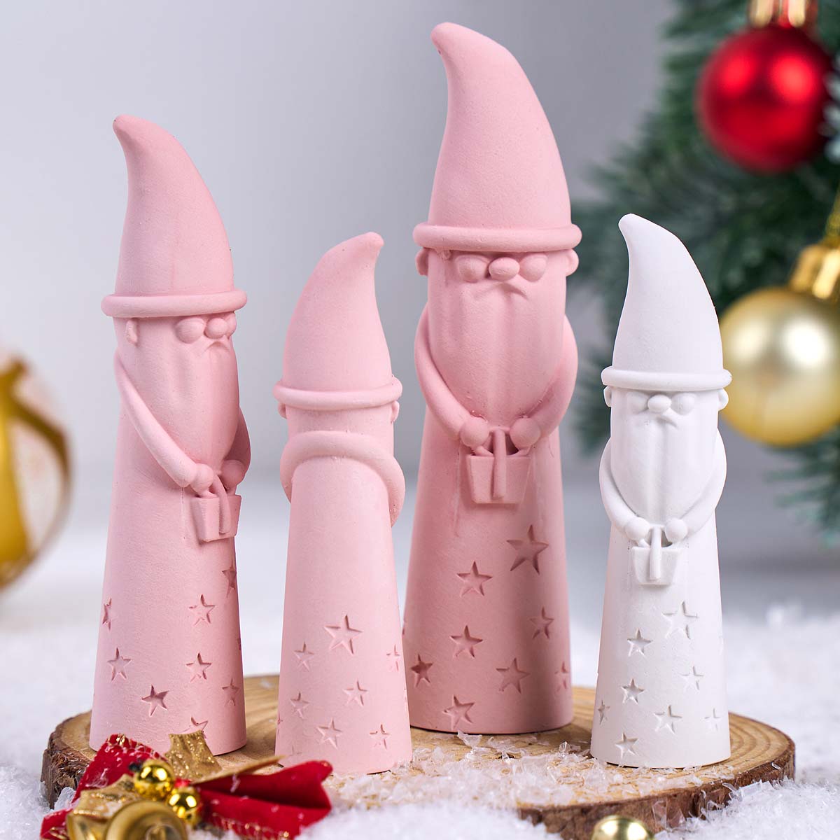 クリスマスオーナメントノームシリコンモールド顔のないサンタク - Xmas Candle Making のレビューと価格