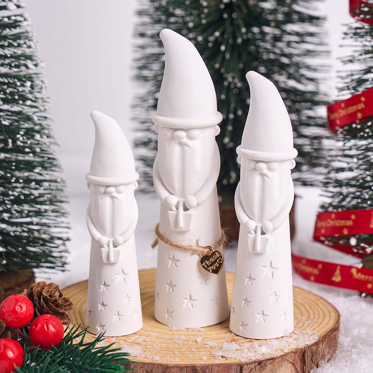 クリスマスオーナメントノームシリコンモールド顔のないサンタク - Xmas Candle Making のレビューと価格