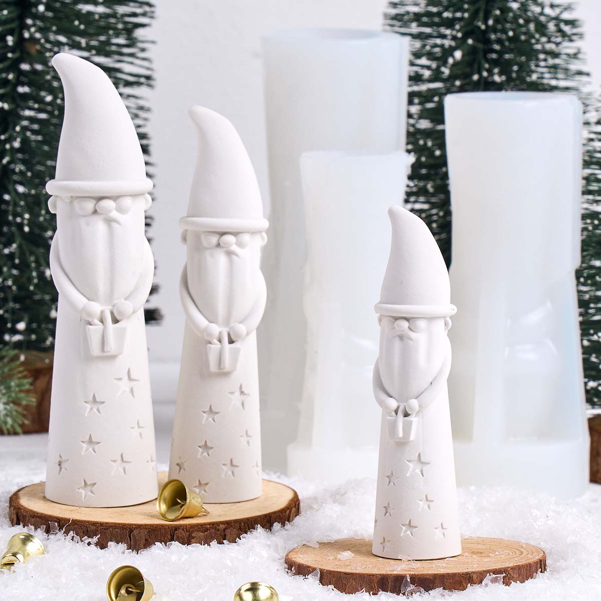 クリスマスオーナメントノームシリコンモールド顔のないサンタク - Xmas Candle Making のレビューと価格