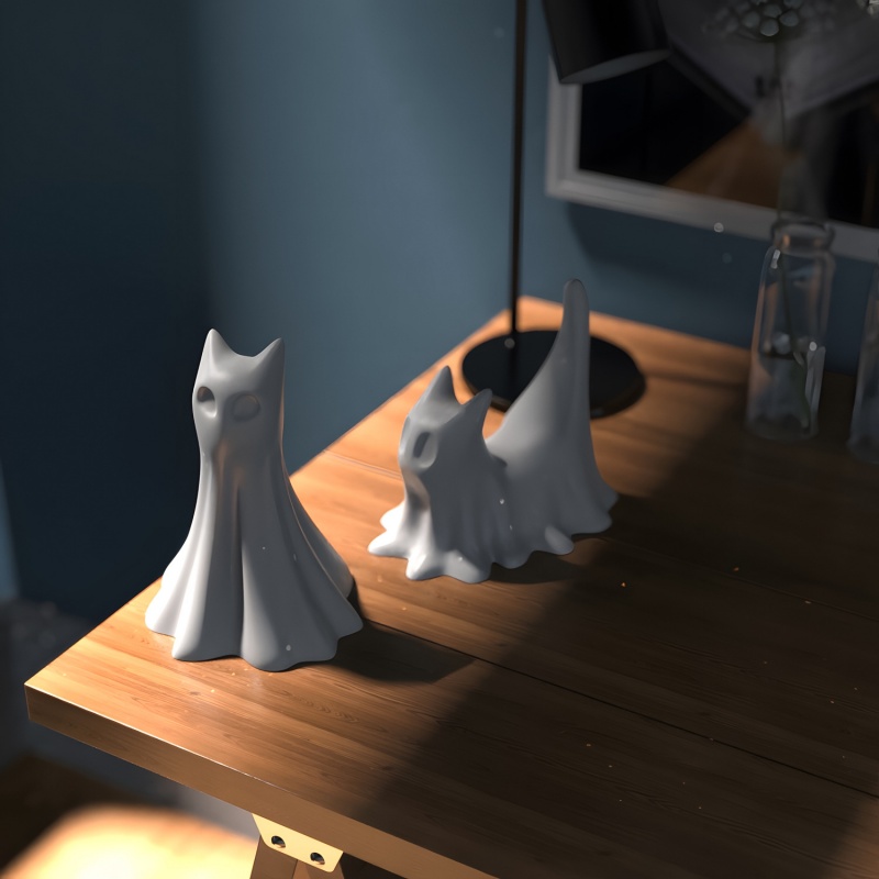 ゴースト猫ハロウィンデスクトップ飾り石膏シリコーン型 DIY - Candle Making Class のレビューと価格