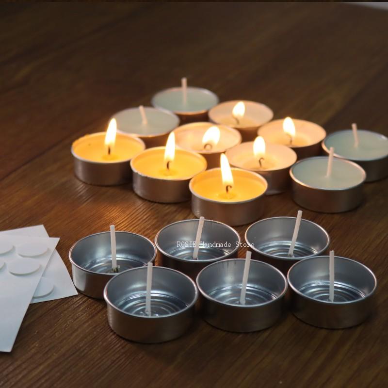 空のティーワックス丸型アルミボックス100ウィックステッカー - Kraft Box Candle のレビューと価格