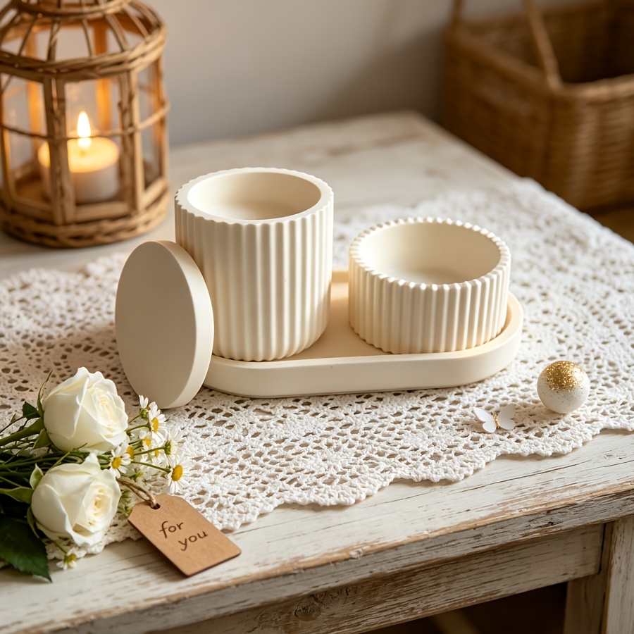 シリコンモールドセット、4つのストライプ入り収納ボックス、ス - Kraft Box Candle のレビューと価格