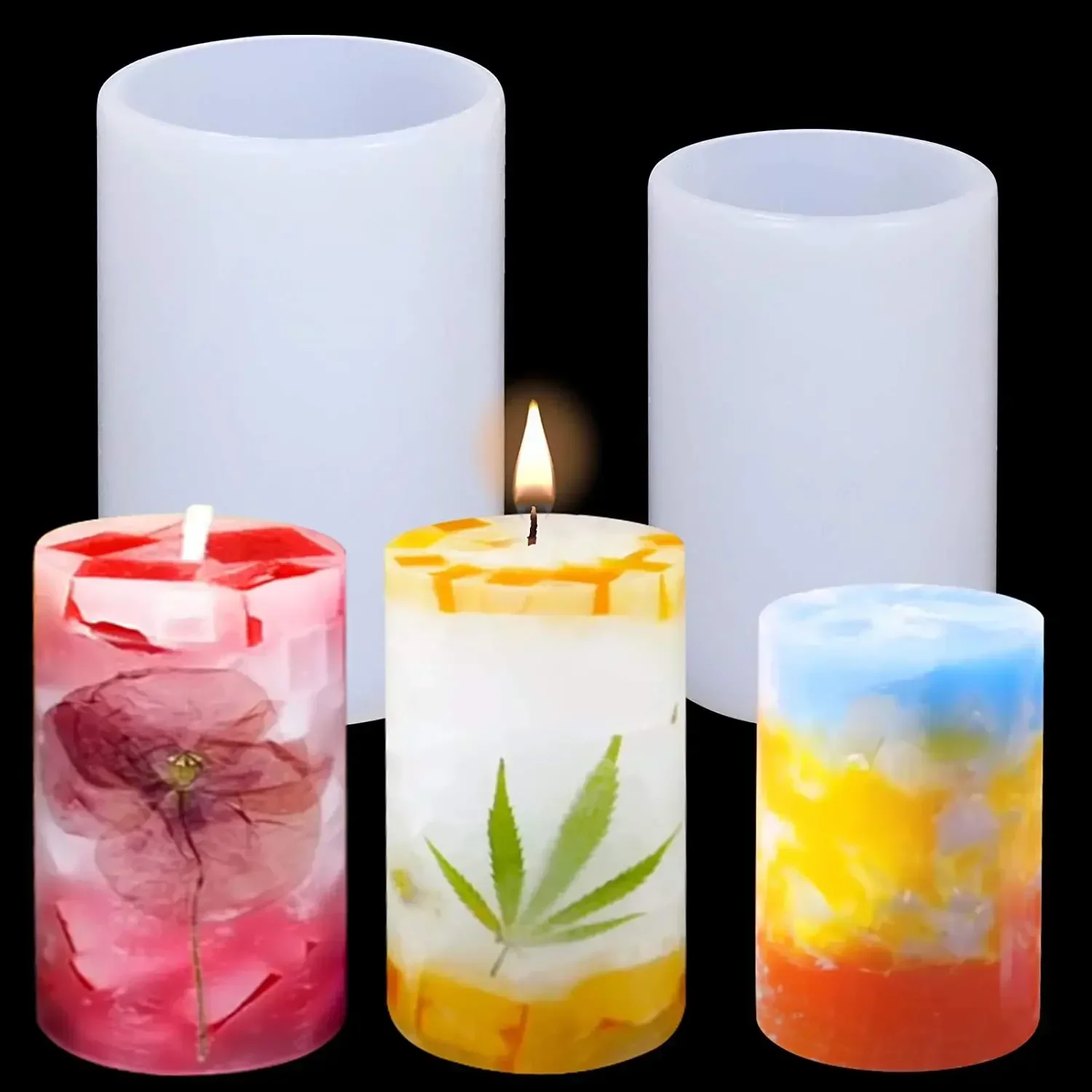3D シリンダー形状キャンドルシリコーン型 DIY 香りキャ - Candle Making Gel Wax のレビューと価格