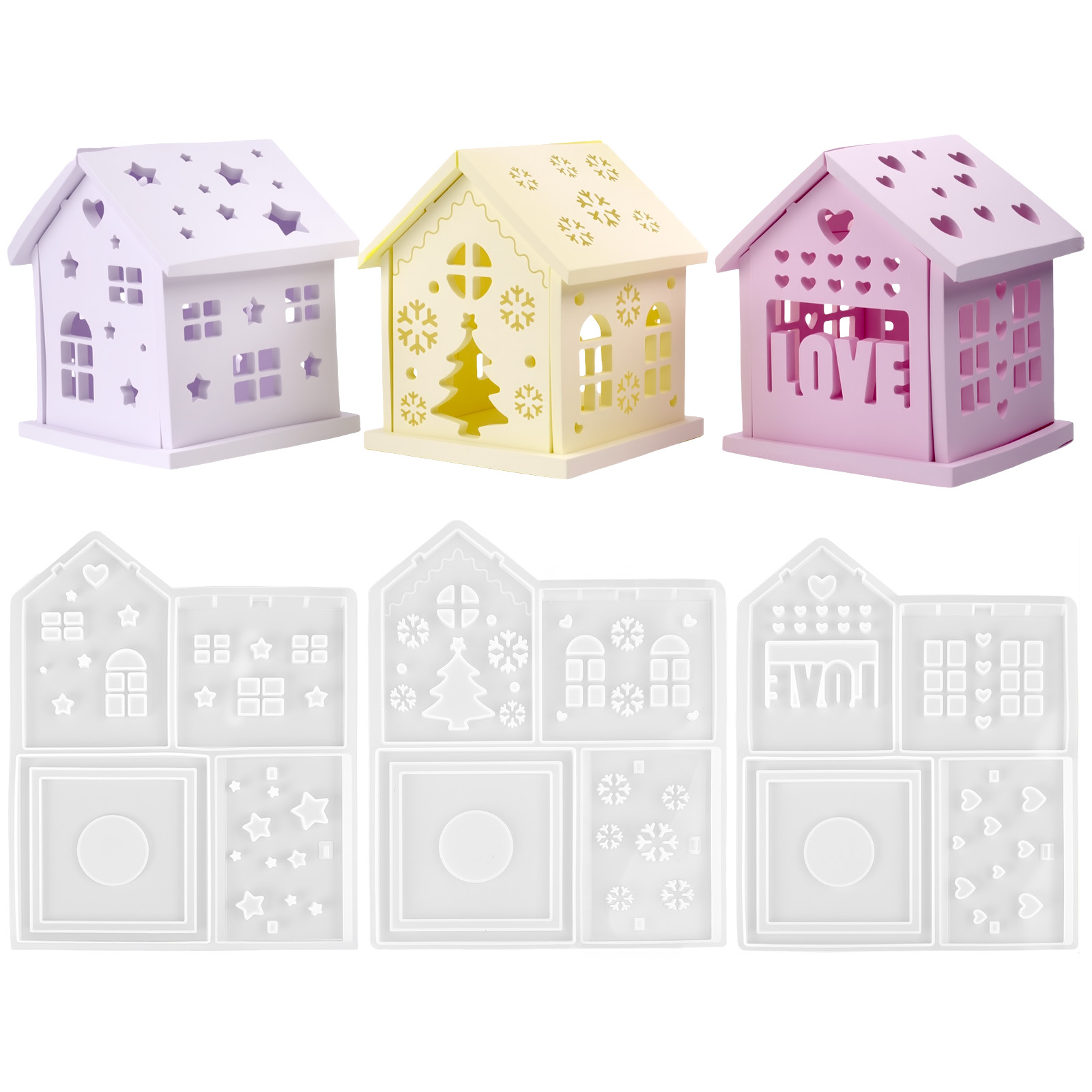 3Dハウスシリコンモールド DIY クリスマスツリー ラブス - Candle Making Class のレビューと価格