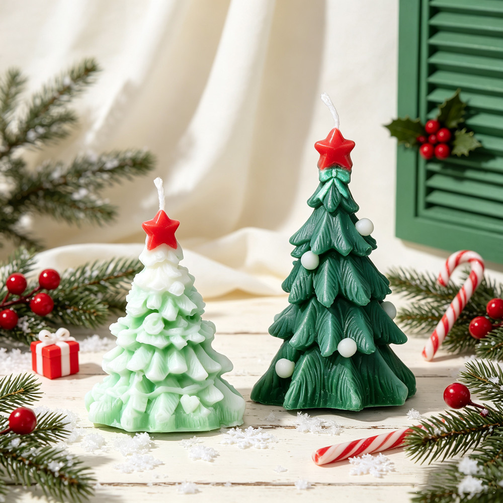 スタートップクリスマスツリーシリコンキャンドルモールド、3D - Xmas Candle Making のレビューと価格
