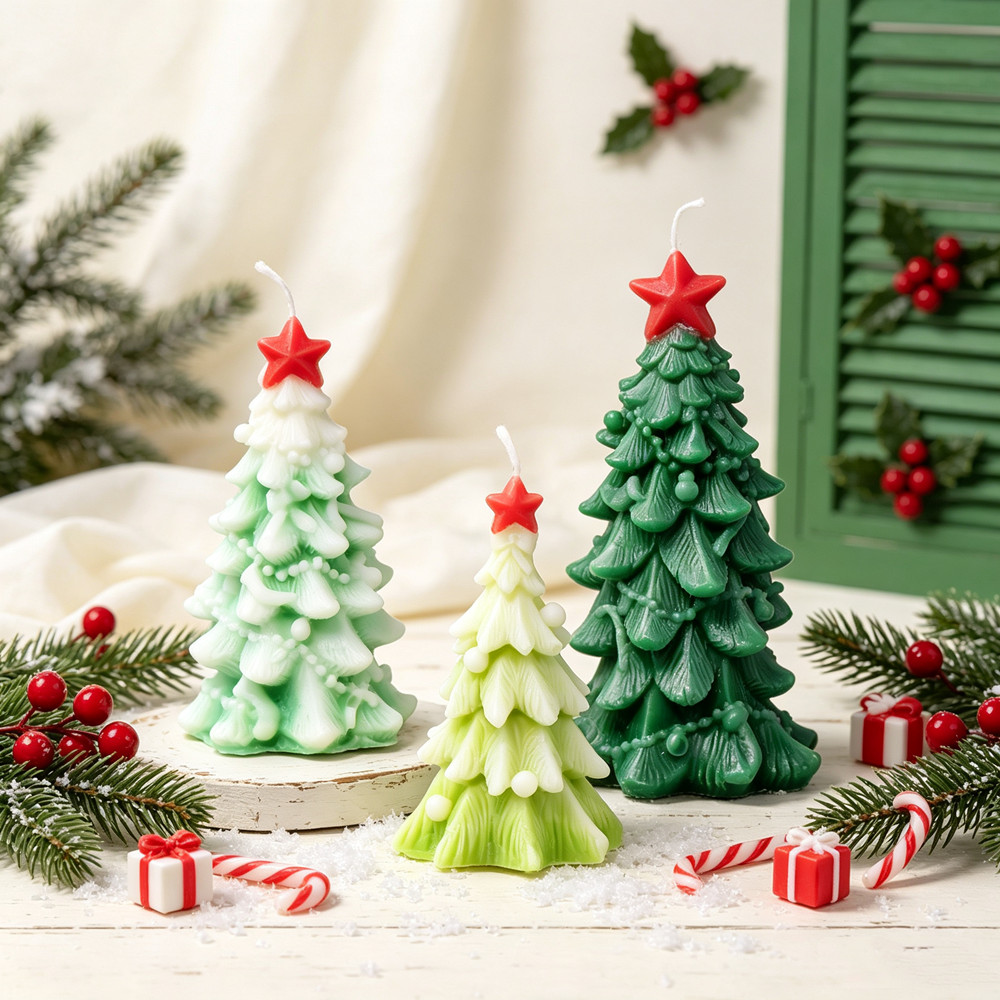 スタートップクリスマスツリーシリコンキャンドルモールド、3D - Xmas Candle Making のレビューと価格