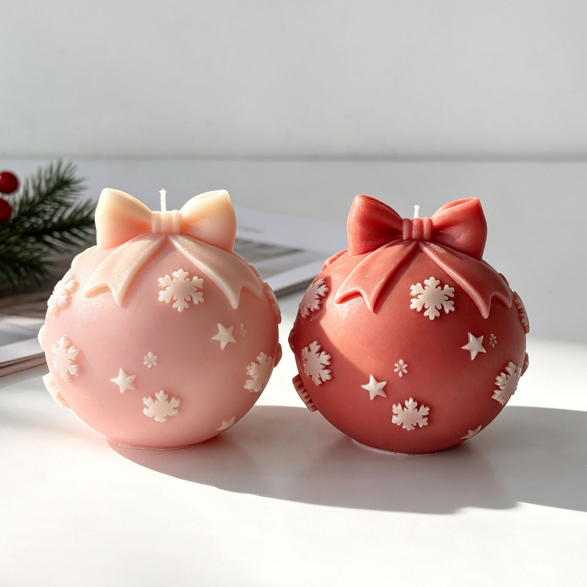 DIY 蝶ネクタイクリスマスボールシリコーン型球体フォームア - Xmas Candle Making のレビューと価格