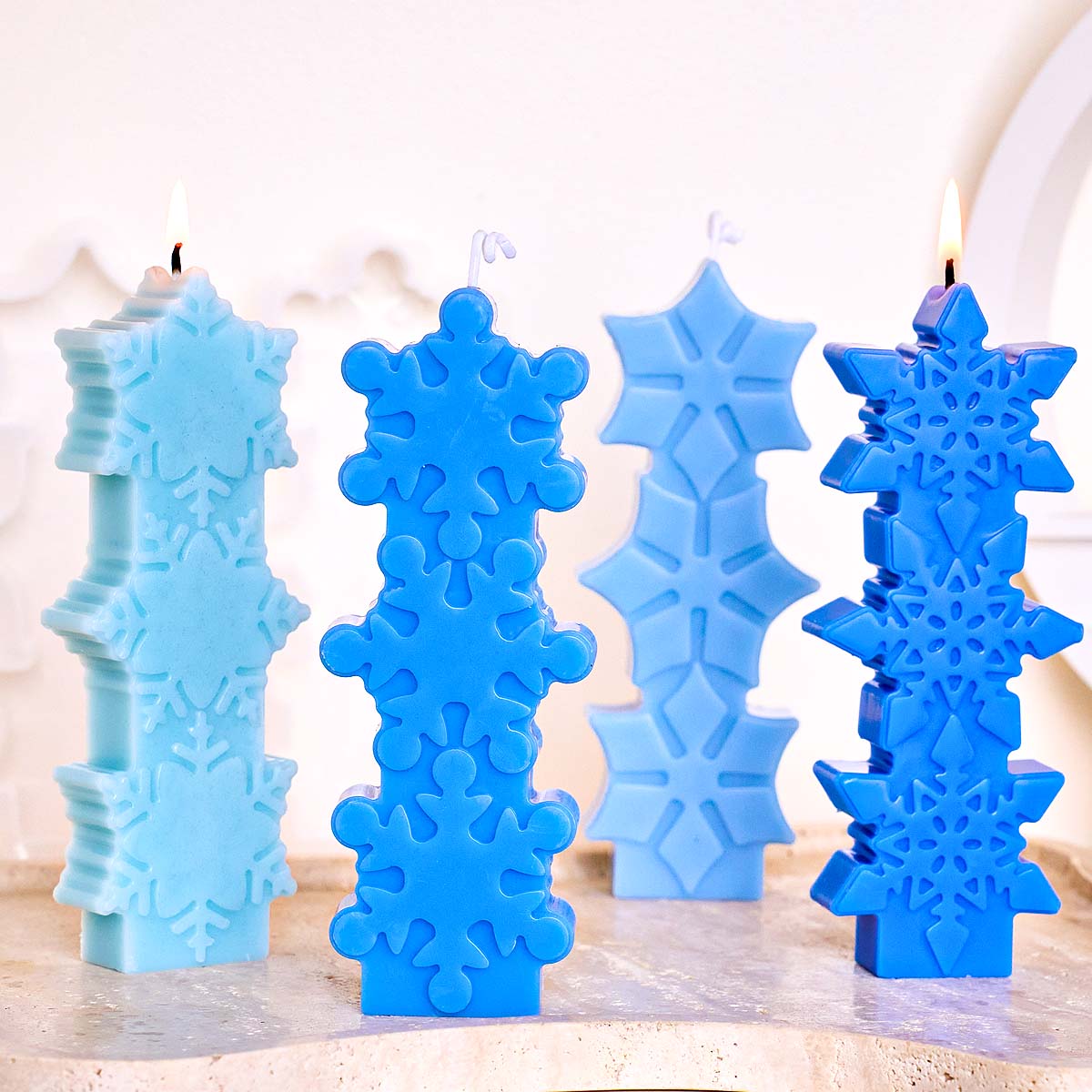 クリスマススノーフレークキャンドルモールド DIY アロマキ - Xmas Candle Making のレビューと価格