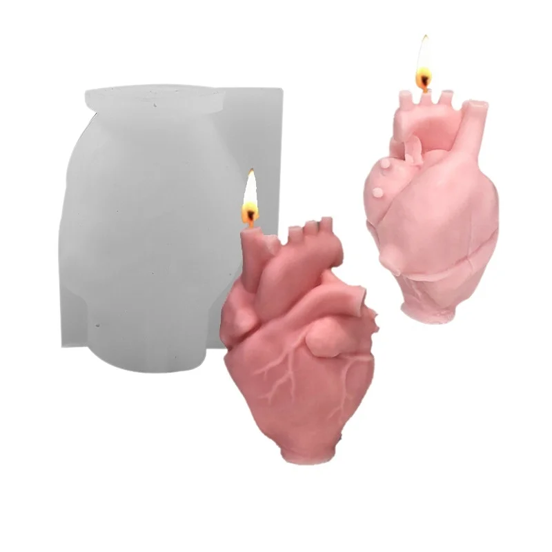DIY人間の心臓型シリコンキャンドル型　クリエイティブ3Dハ - Candle Making Kit Diy のレビューと価格
