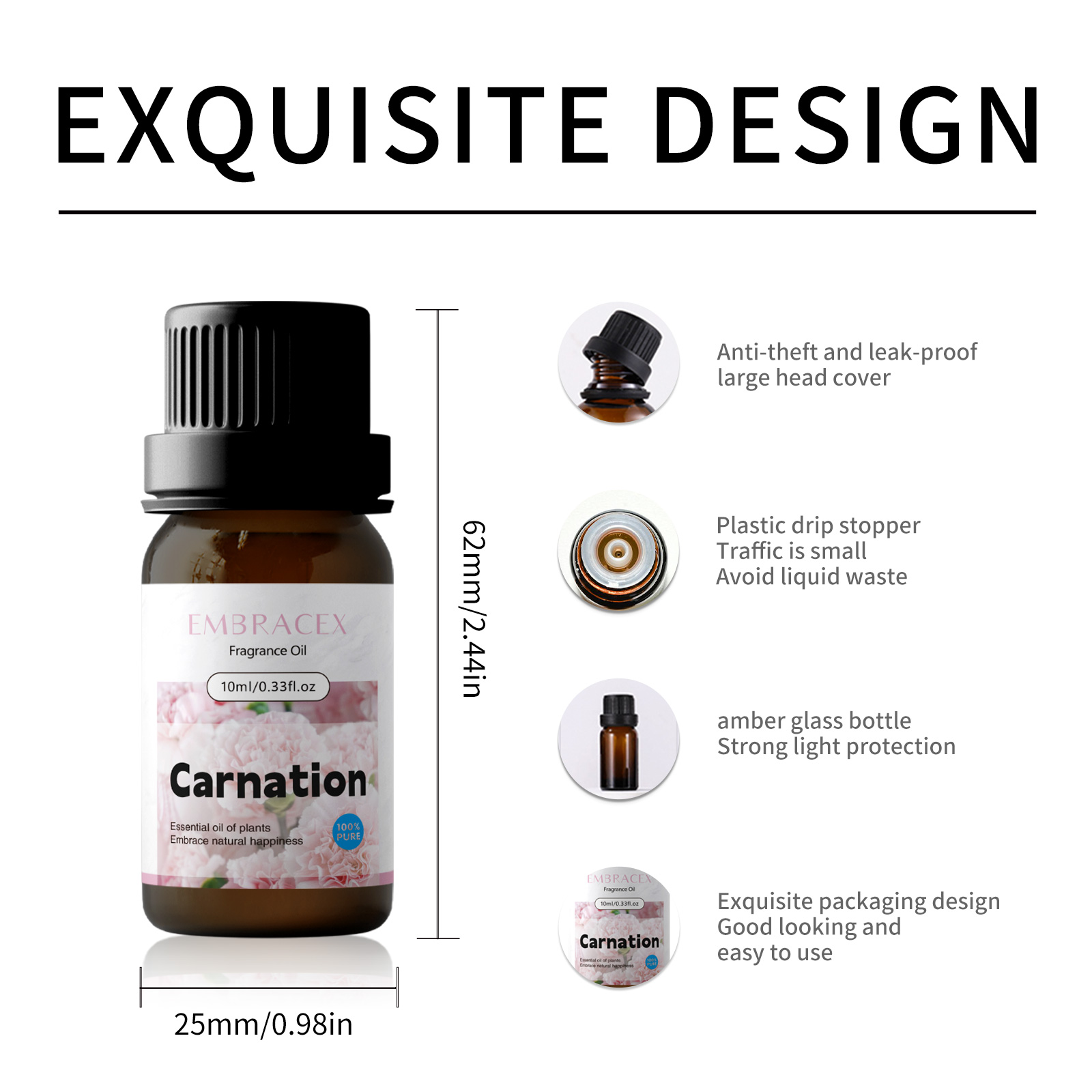 10ml カーネーション エッセンシャル オイル フローラル - Candle Making Fragrances のレビューと価格