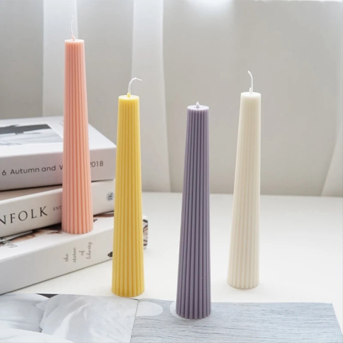 *ABAB ストライプ柄ロングポール円柱アロマキャンドルモー - Candle Making Kit Diy のレビューと価格