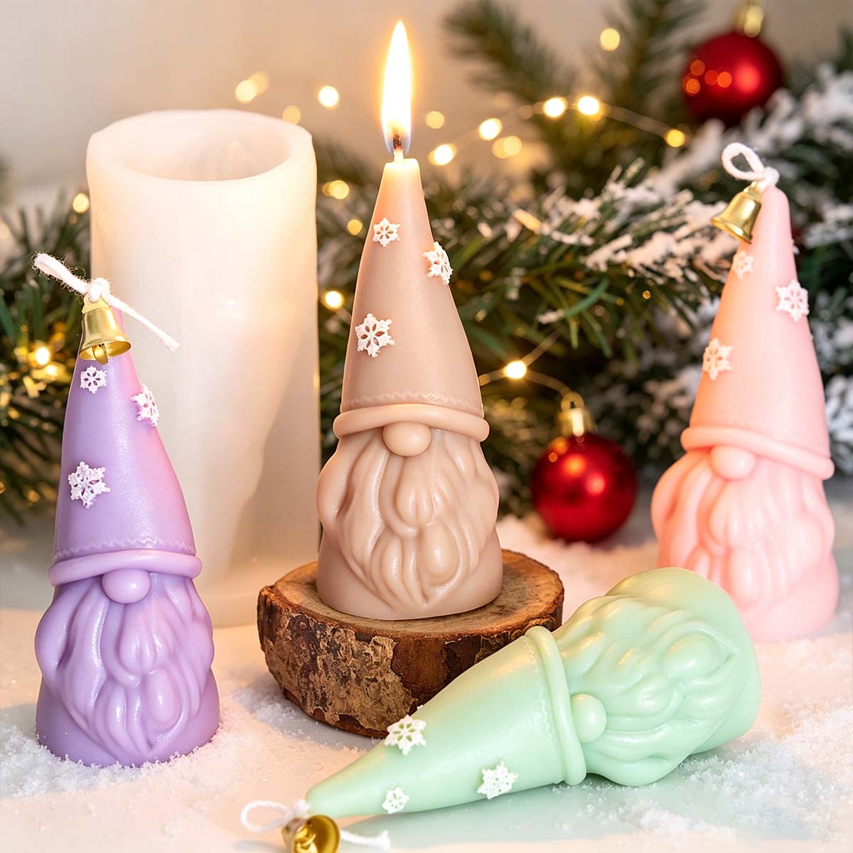クリスマスオーナメントシリコーンキャンドルモールド DIY  - Xmas Candle Making のレビューと価格