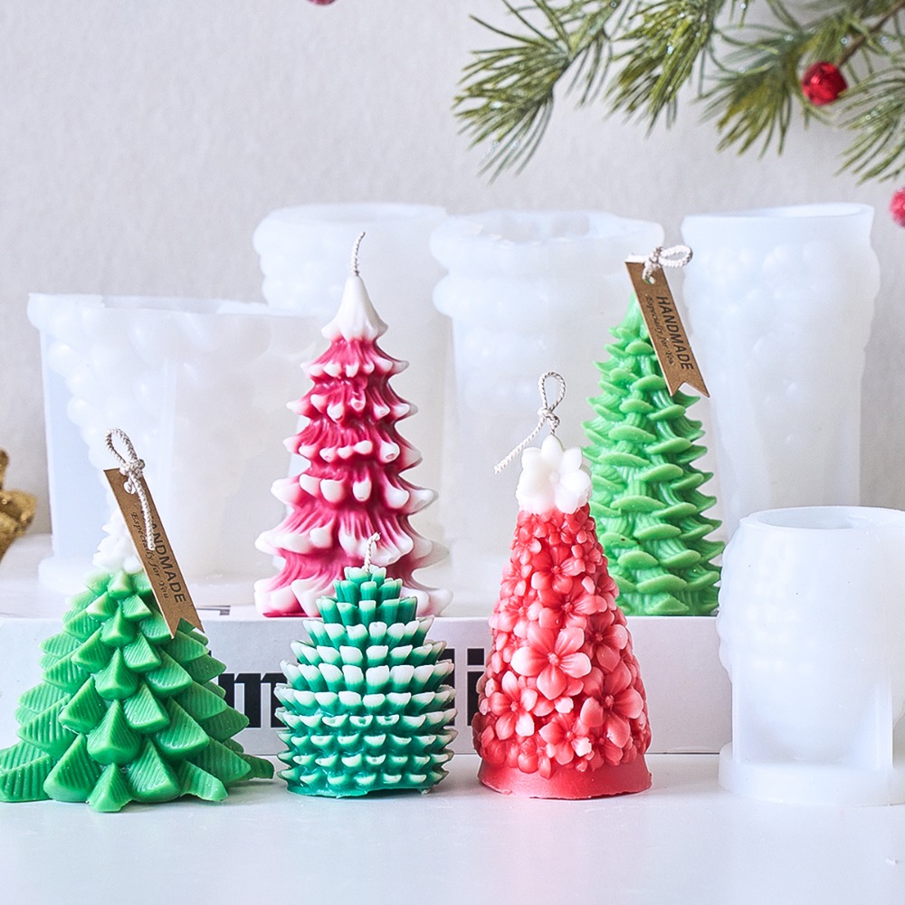 DIY クリスマスツリーシリコンキャンドルモールド手作りアロ - Xmas Candle Making のレビューと価格