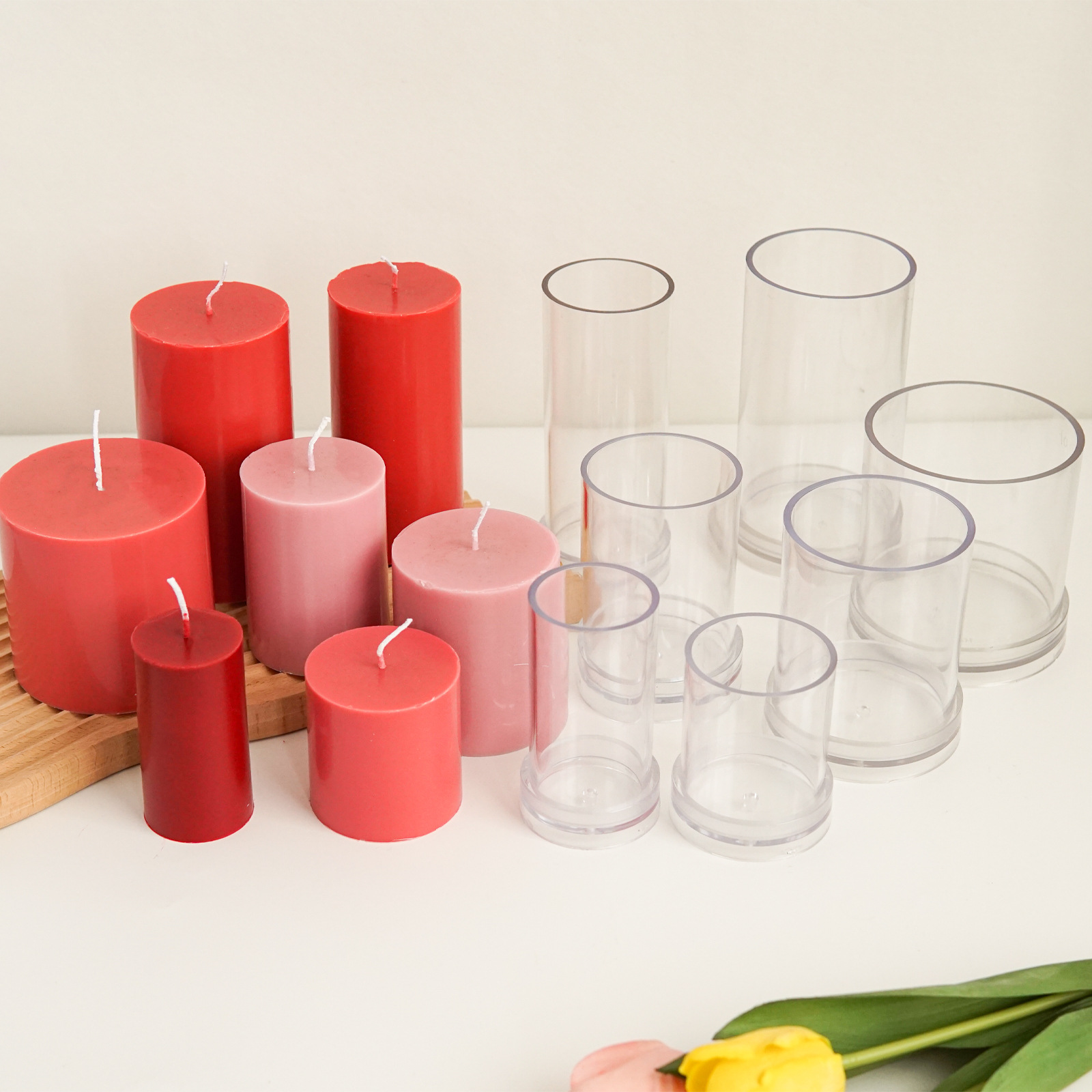 さまざまな 3D 円筒キャンドルモールドプラスチック DIY - Candle Making Kit Diy のレビューと価格