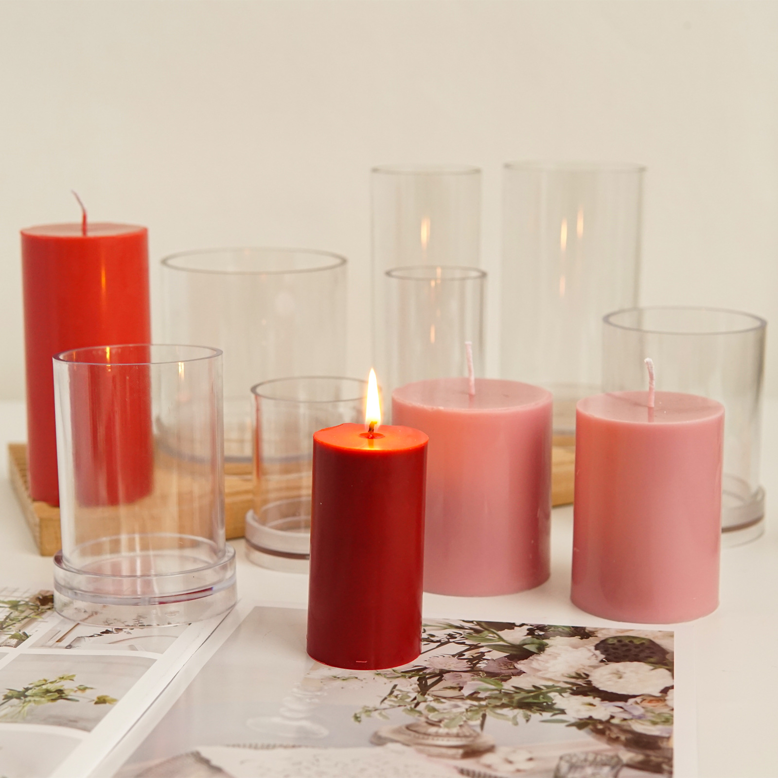 さまざまな 3D 円筒キャンドルモールドプラスチック DIY - Candle Making Kit Diy のレビューと価格