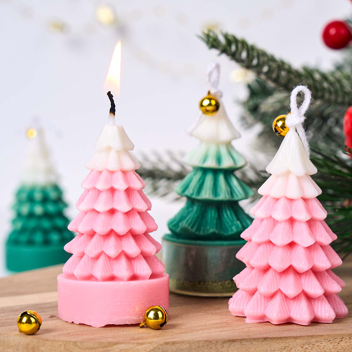 3D クリスマスツリーシリコーンキャンドルモールド DIY  - Xmas Candle Making のレビューと価格