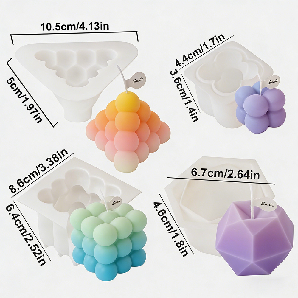 3Dバブルキューブシリコンキャンドルモールドセット、幾何学模 - Candle Making Kit のレビューと価格