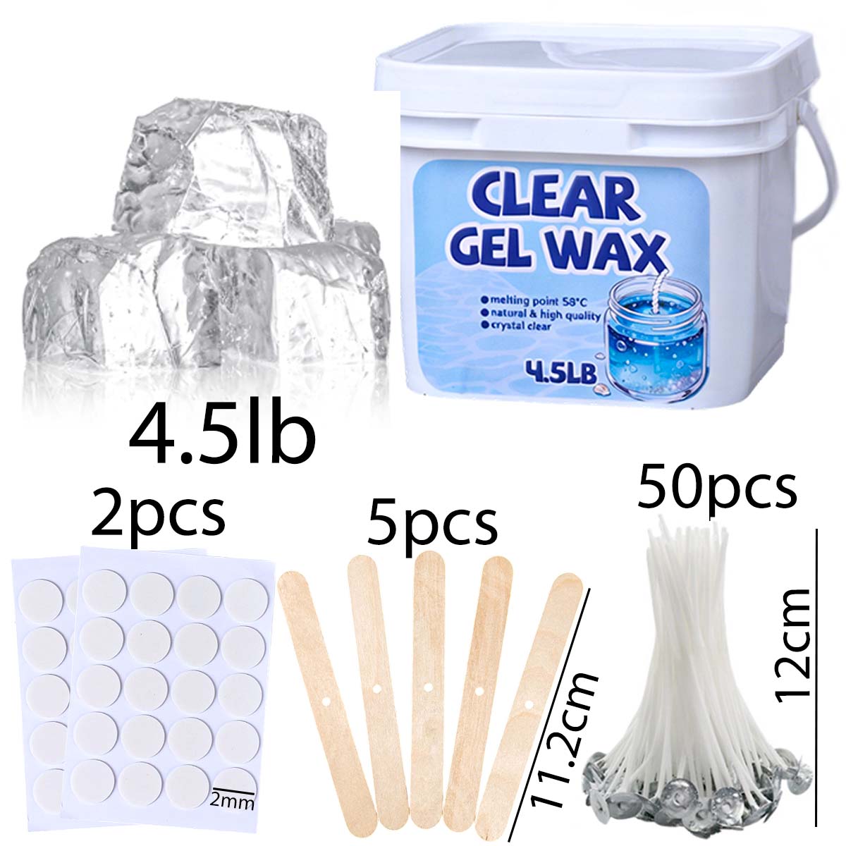 4.5LB バルククリアジェリーワックスキット DIY 香り - Candle Making Gel Wax のレビューと価格